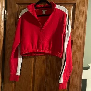 Red Cropped Sweatshirt